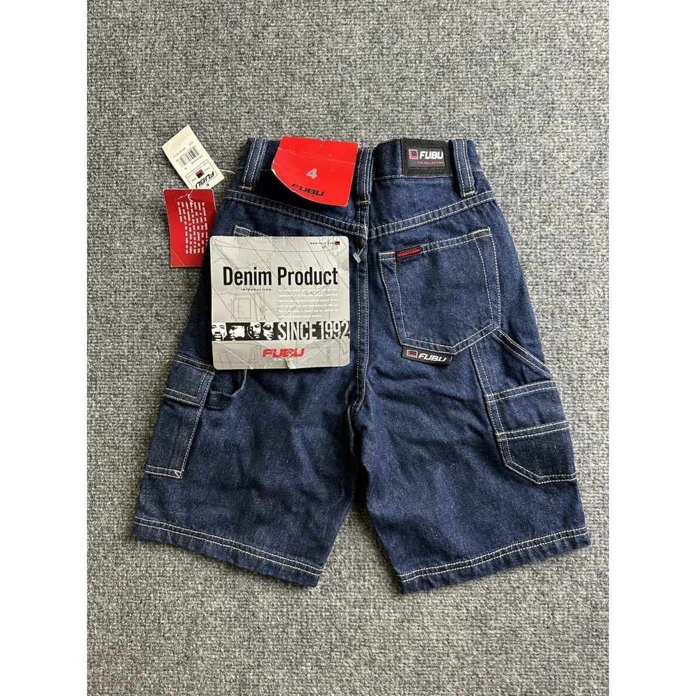 Boys FUBU Denim Cargo Shorts NWT Blue, Size 4